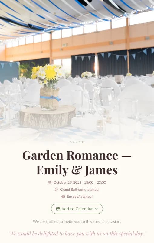 Garden Romance — Invitation preview